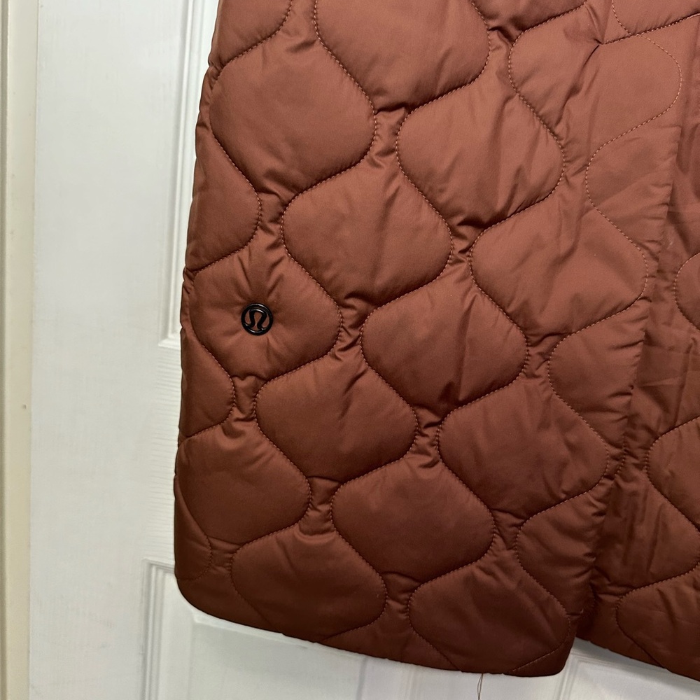 NWT Lululemon Cognac Quilted Wool Long Coat for Petites 00-2 (MSRP $498) - Picture 5 of 16